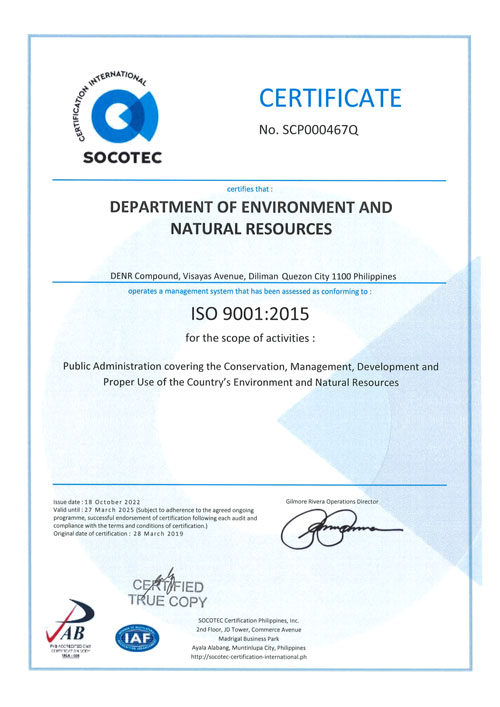 DENR ISO 9001 2015 CERTIFICATES web