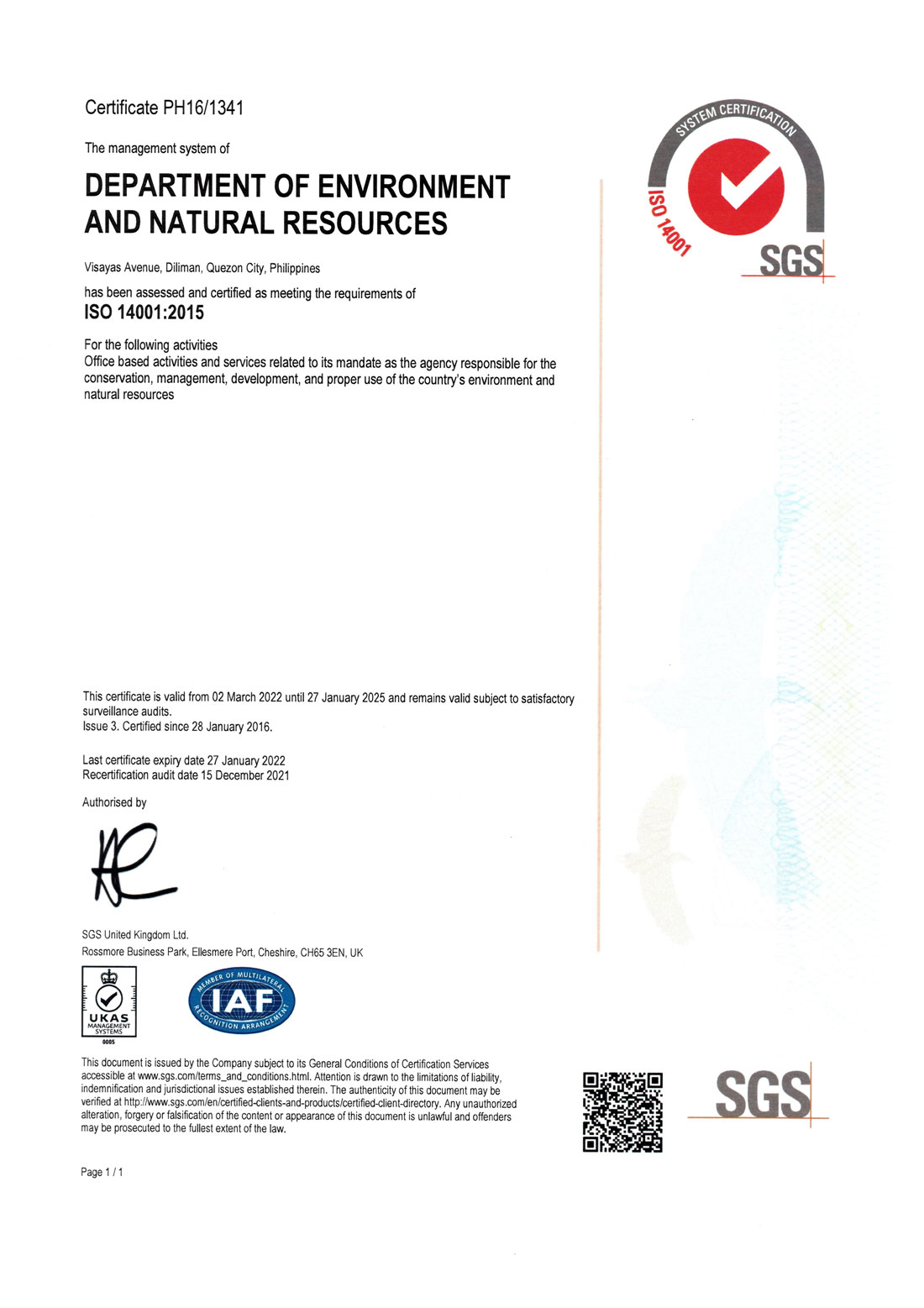 SGS Cert 2019 001